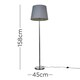 image 3 of ValueLights Modern Polished Chrome Metal Standard Floor Lamp With Grey Shade