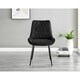 image 2 of Furniturebox 2x Pesaro Black Velvet Black Leg Luxury Dining Chairs