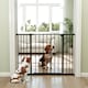 image 7 of PawHut Pressure Fitted Pet Dog Safety Gate Metal Fence, Black