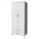 image 1 of DEVON Wardrobe 2 Door 2 Drawer Modern Bedroom Clothes Storage Hanging Rail 180cm | Grey | Grey White | 1