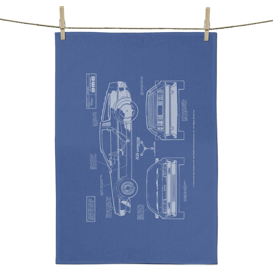 image 1 of Back To The Future Deloreon Schematic Tea Towel N/A