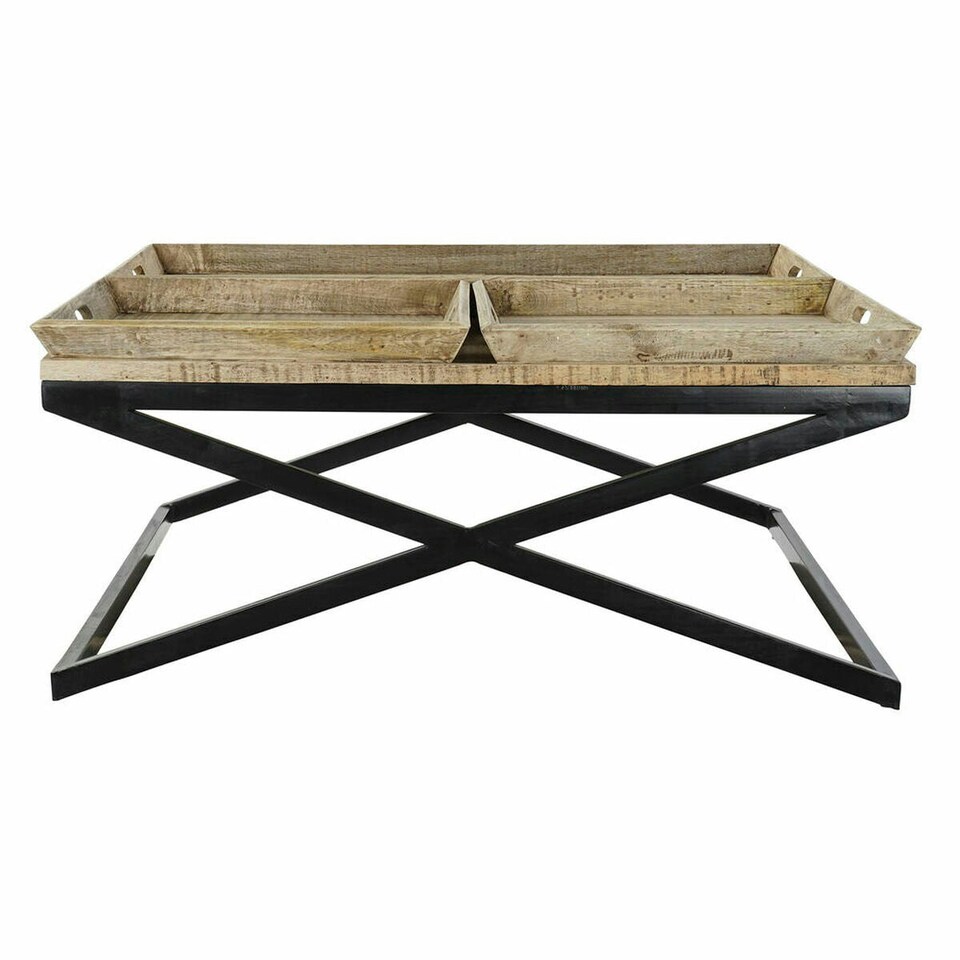 image 1 of Centre Table DKD Home Decor Black Natural Wood Metal 120 x 120 x 55 cm N/A