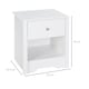 image 5 of HOMCOM Modern Bedside Table, Nightstand with Drawer Shelf, End Table for Living room, Bedroom White