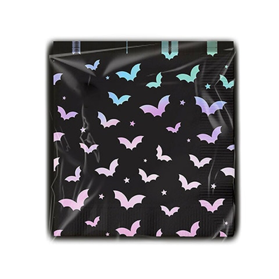 Holographic Bats Halloween Paper Napkins 33cm 2 Ply - Pack of 20