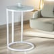 image 5 of Round C Shaped Side Table White White