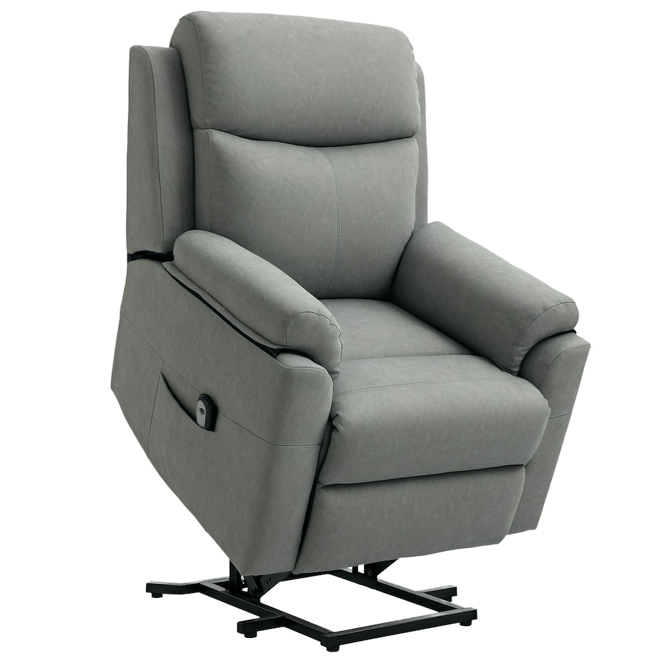 image 1 of HOMCOM Power Lift Chair Electric Riser Recliner with Remote Control, Grey Grey