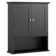 image 4 of COSTWAY Bathroom Wall Mounted Cabinet Wooden Cabinet Black