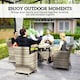 image 3 of Outsunny Rattan Dining Set for 4 with Cushions Grey