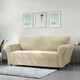 image 1 of Home Republic Mink Velvet Luxury Stretch Sofa Slip Cover - Three Seater | Cream | Beige | 1