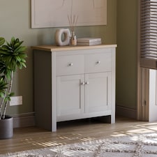 Vida Designs Arlington 2 Drawer 2 Door Sideboard Shaker Buffet Cabinet Storage, Grey & Oak | Grey | Grey & Oak | 1