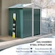 image 3 of Outsunny 5ft x 4ft Garden Shed, Metal Tool Storage Shed with Sliding Door, Sloped Roof and Foundation Kit for Garden, Patio, Green