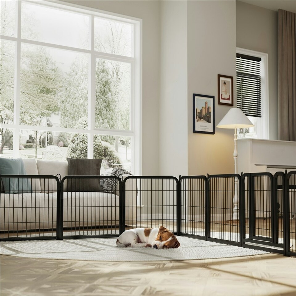 image 1 of Yaheetech 12-Panel Metal Dog Playpen, 60 × 60 cm Black