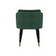 image 5 of Single Milano Velvet Dining Chair with Stylish Ribbed Back Design, Black Metal Legs with Silver Tips Green | Gold End Tips  