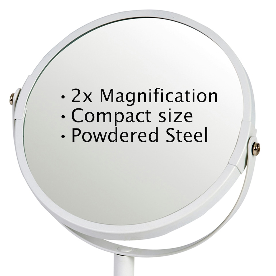 image 1 of Showerdrape Capri White 2x Magnifying Vanity Mirror