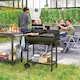 image 2 of Outsunny Trolley Portable Outdoor Charcoal BBQ Grill Cart 2 Rolling Wheels Black