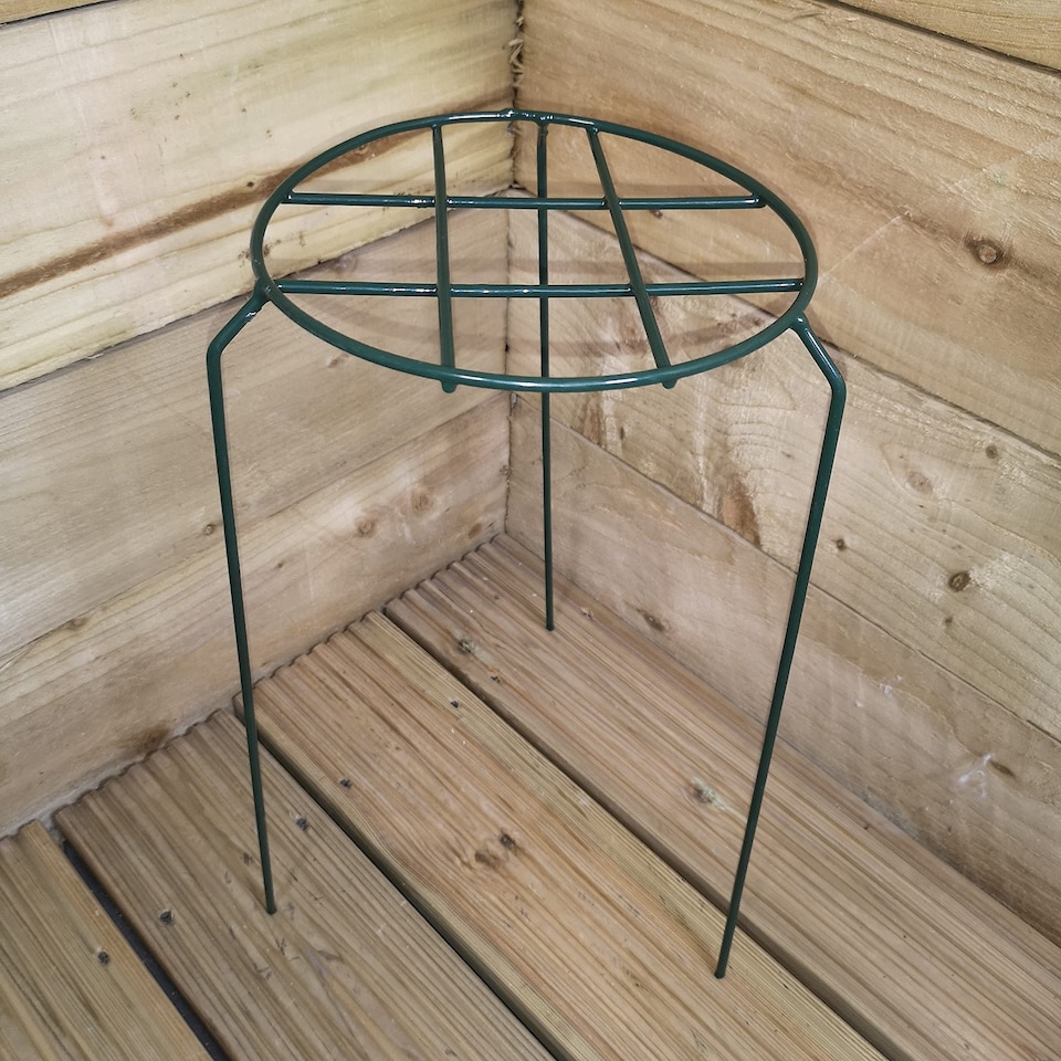 image 1 of Pack of 3 Tom Chambers Urban Dark Green Metal Herbaceous Garden Plant Support Grow Through Small 40cm x 20cm