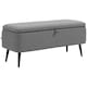 image 1 of HOMCOM Storage Ottoman with Flip Top, Rectangular Upholstered Bench, Linen Look Fabric Footstool with Steel Legs for Living Room, Bedroom, Grey