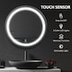 image 3 of kleankin Round LED Bathroom Mirror, Dimmable Lighted Wall-Mounted Mirror with 3 Temperature Colours, Memory Function, Hardwired, Black