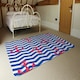 image 3 of Anchors on Zig Zag Stripes (Rug) Blue | Small: 60x110cm