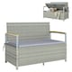 image 1 of Outsunny 170 L Rattan Garden Storage Bench with Cushion, Light Grey