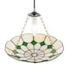 image 3 of Classic Amber Stained Glass Tiffany Pendant Lighting Shade with Green Diamonds | Green