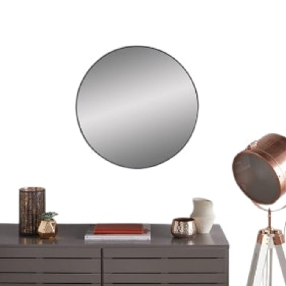 image 1 of Bexley Black Metal Frame Mirror