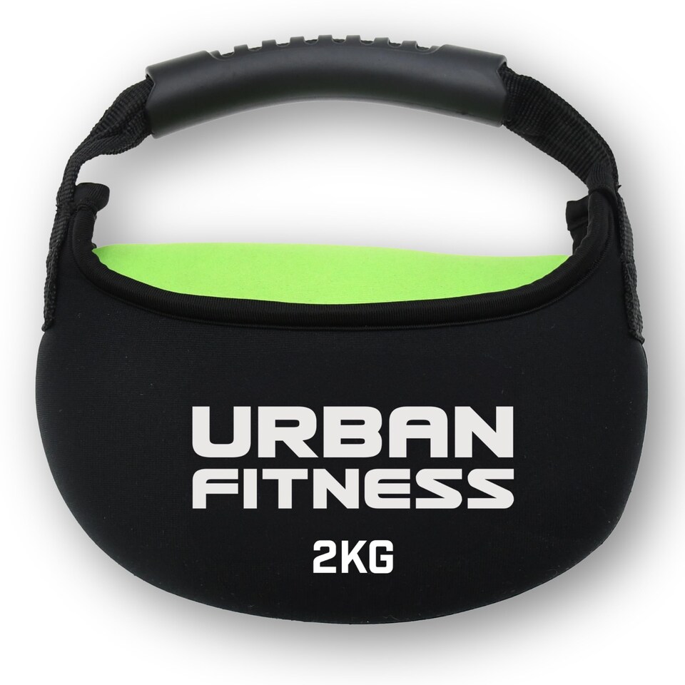 image 1 of Urban Fitness Fabric Kettlebell, Soft Rubber Grip, Floor Safe Design, Neoprene Sand-Filled Weights, Strength, Endurance, Home Fitness Training, 2kg