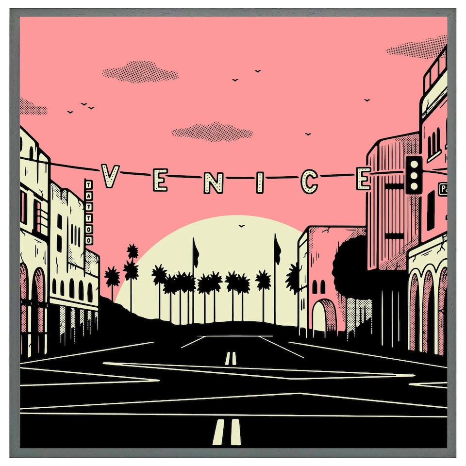 image 1 of Venice cali sunset (Picutre Frame) Brown | M