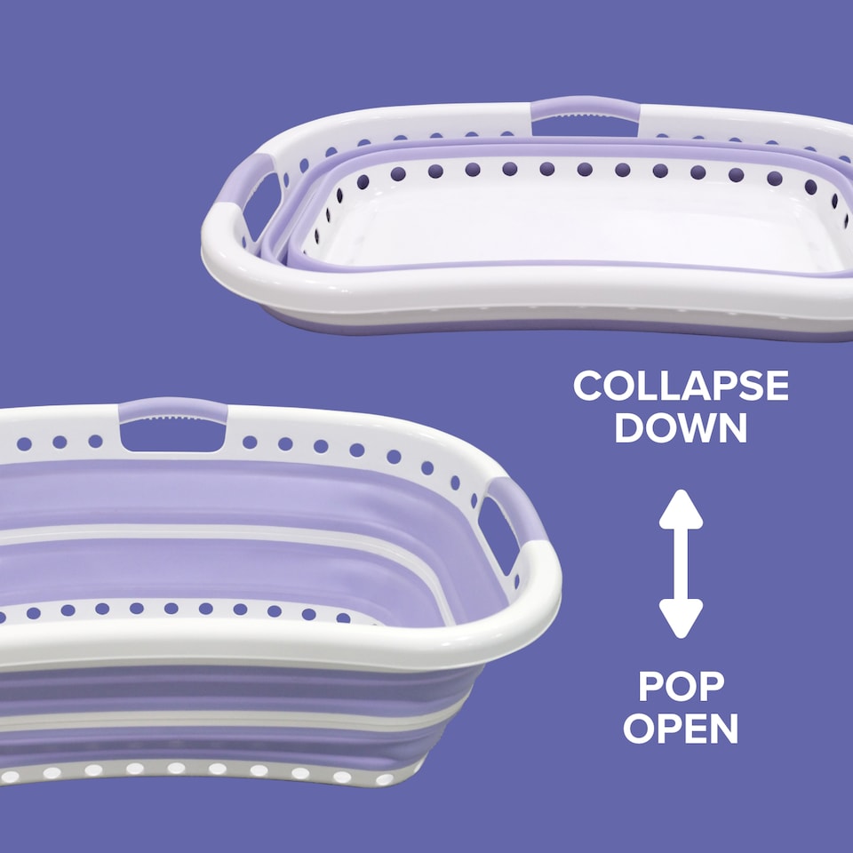 image 1 of Spring & Spruce Hip Hugging Collapsible Laundry Basket