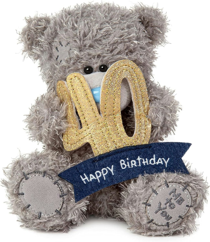 image 1 of Me to You Tatty Teddy 40th Birthday Bear Holding a 40 Banner