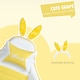 image 3 of Vinsetto Racing Style Gaming Chair with Footrest Removable Rabbit Ears, Yellow