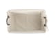 image 3 of Medium Shallow Antique Wash Lined Storage Wicker Basket | White | White