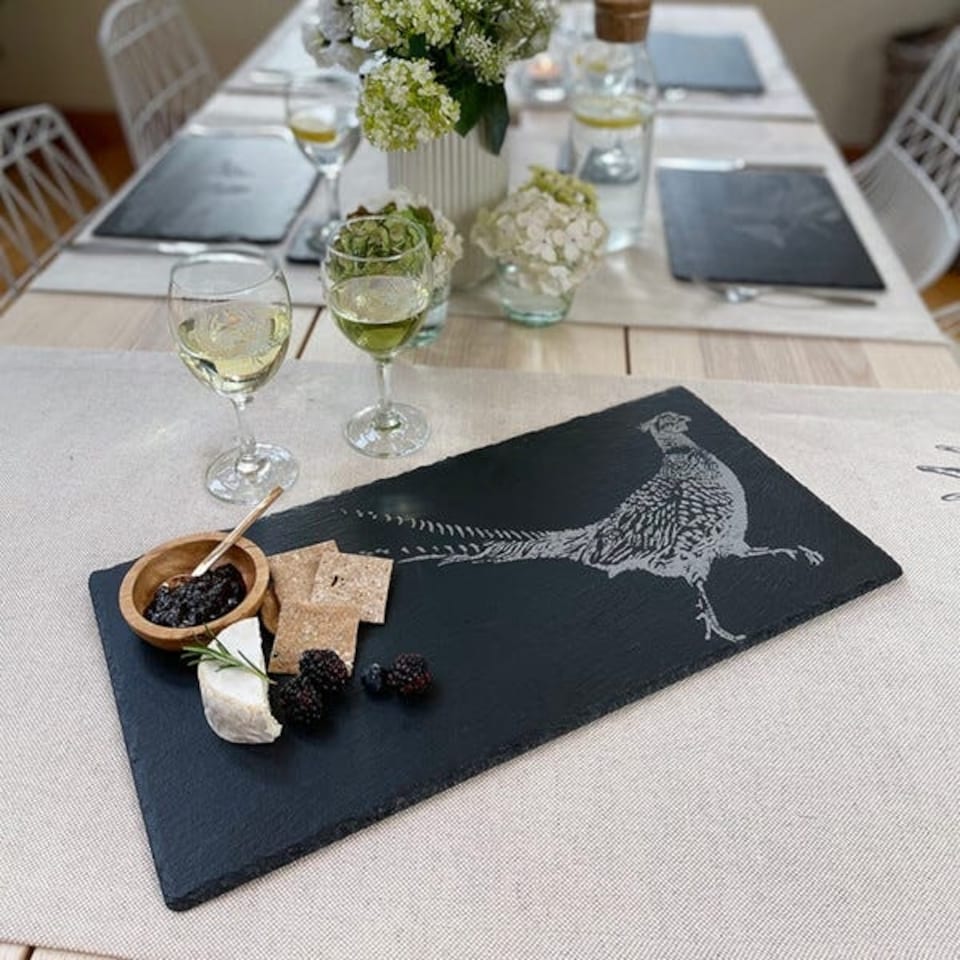 image 1 of The Just Slate Company Pheasant Slate Table Runner