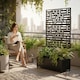 image 6 of Nicoman Metal Outdoor Privacy Screen Panel with Planter | Black | Black | 1