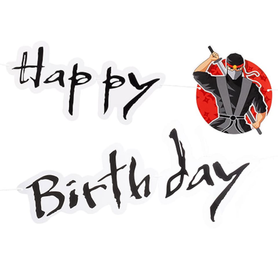 image 1 of Ninja Happy Birthday Cardboard Letter Banner 1.2m