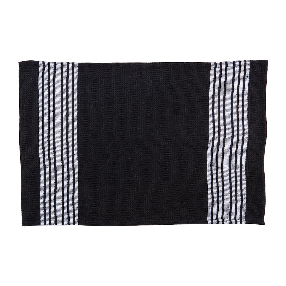 image 1 of Nicola Spring Cotton Tea Towel - 60cm x 40cm - Black