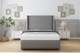 image 2 of Sloomy Stratford Pewter Dumfries Divan Bed Base No Drawers With 54 Inch Wingback Headboard & 12 Inch Matching Footboard | Grey | Pewter | Double | 1