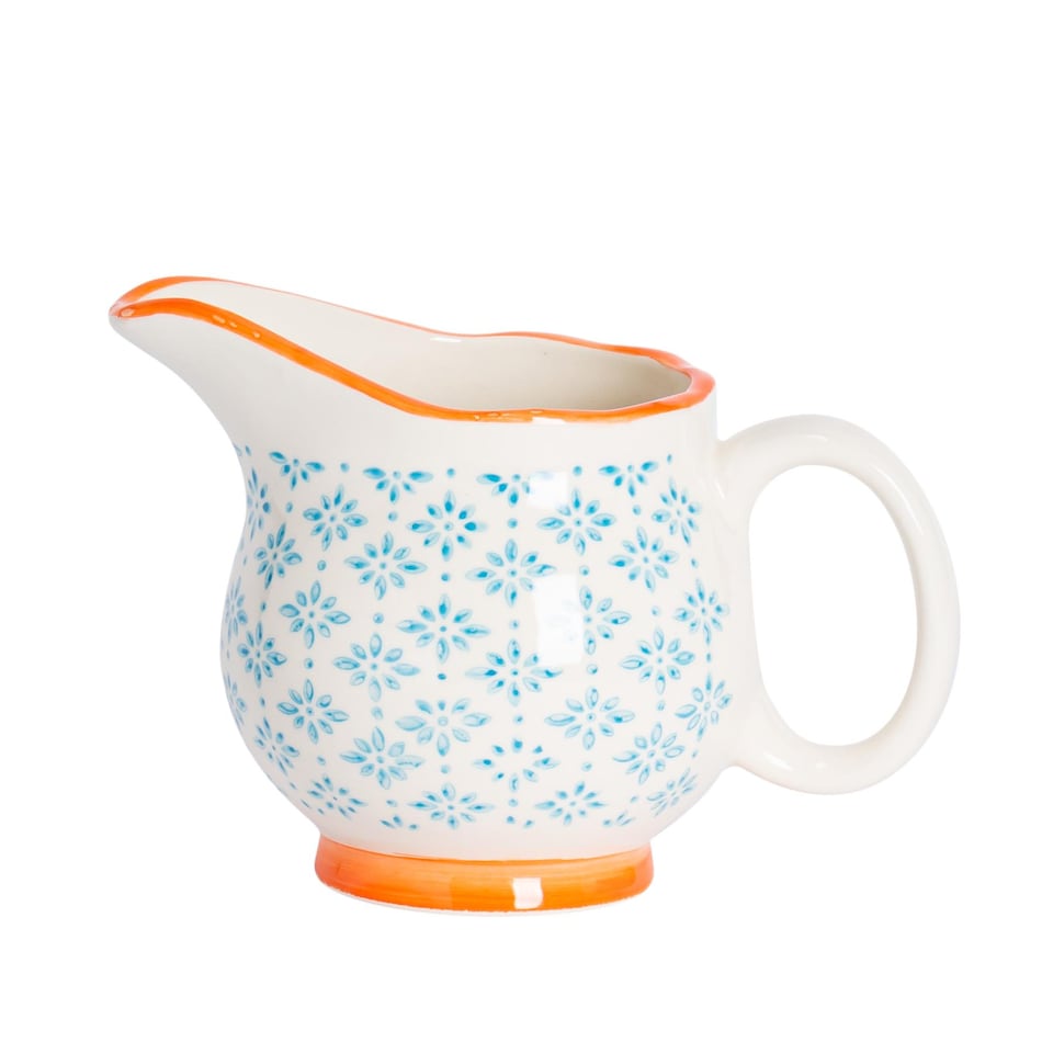 image 1 of Nicola Spring Hand-Printed Milk Jug - 300ml - Blue | Blue | Blue