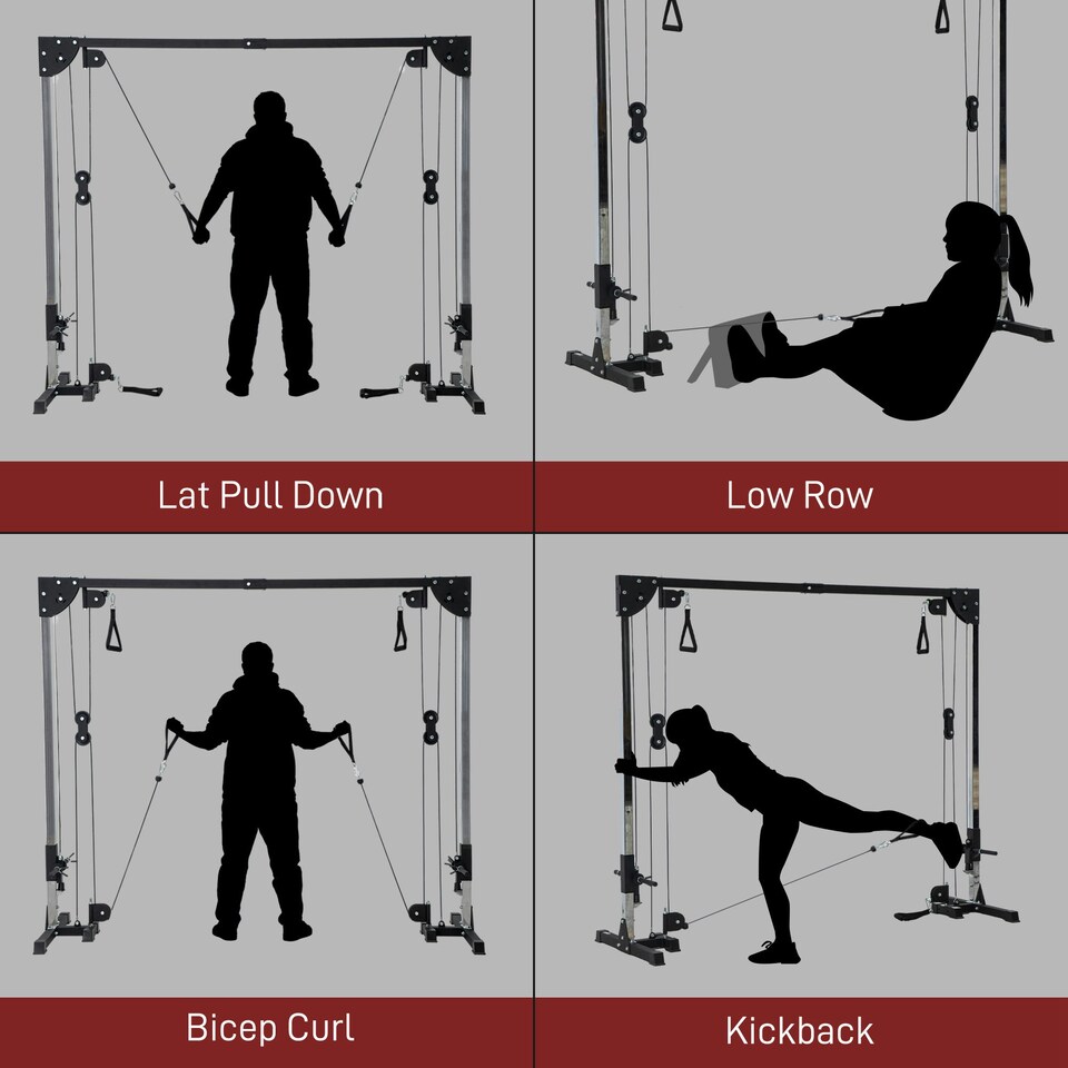 image 1 of SPORTNOW Cable Crossover Machine for Full Body Strength Training