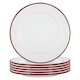 image 1 of Argon Tableware White Enamel Dinner Plates - 25.5cm - Red - Pack of 6