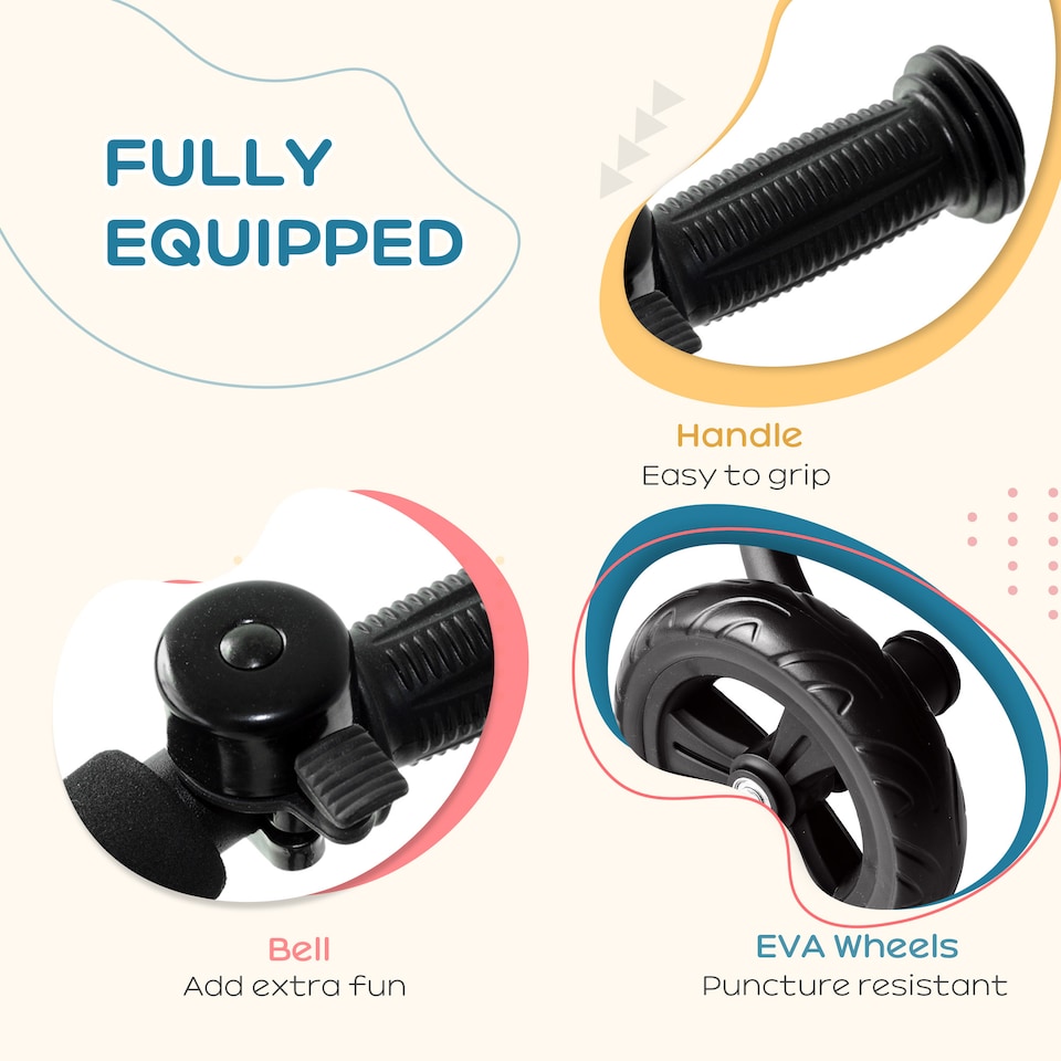 image 1 of HOMCOM Kids Trike Toddler Tricycle Children Ride on 3 Wheels Bike For 1.5 - 4 Years Pink