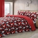 image 1 of Velosso Gonks Check Flannel Printed Cotton Blend Duvet Cover and Pillowcase Set Red | Super King