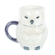 image 1 of Something Different Iridescent Owl Mug - White/Blue - One Size