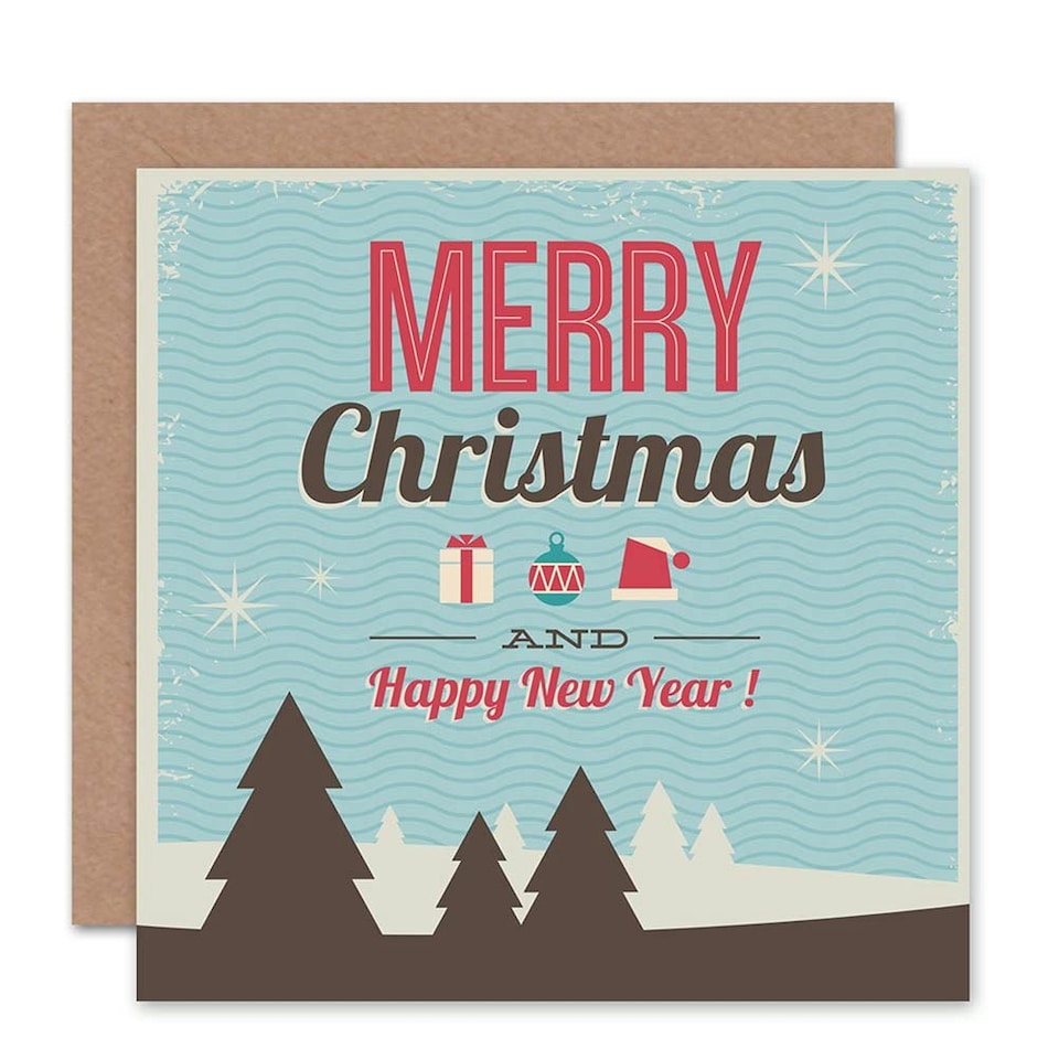 image 1 of Winter Scene Happy New Year Christmas Card