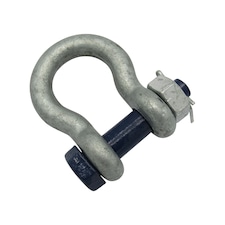 Safety Pin Bow Shackle (13.5 Ton Galvanised 38MM 13500KG Omega)