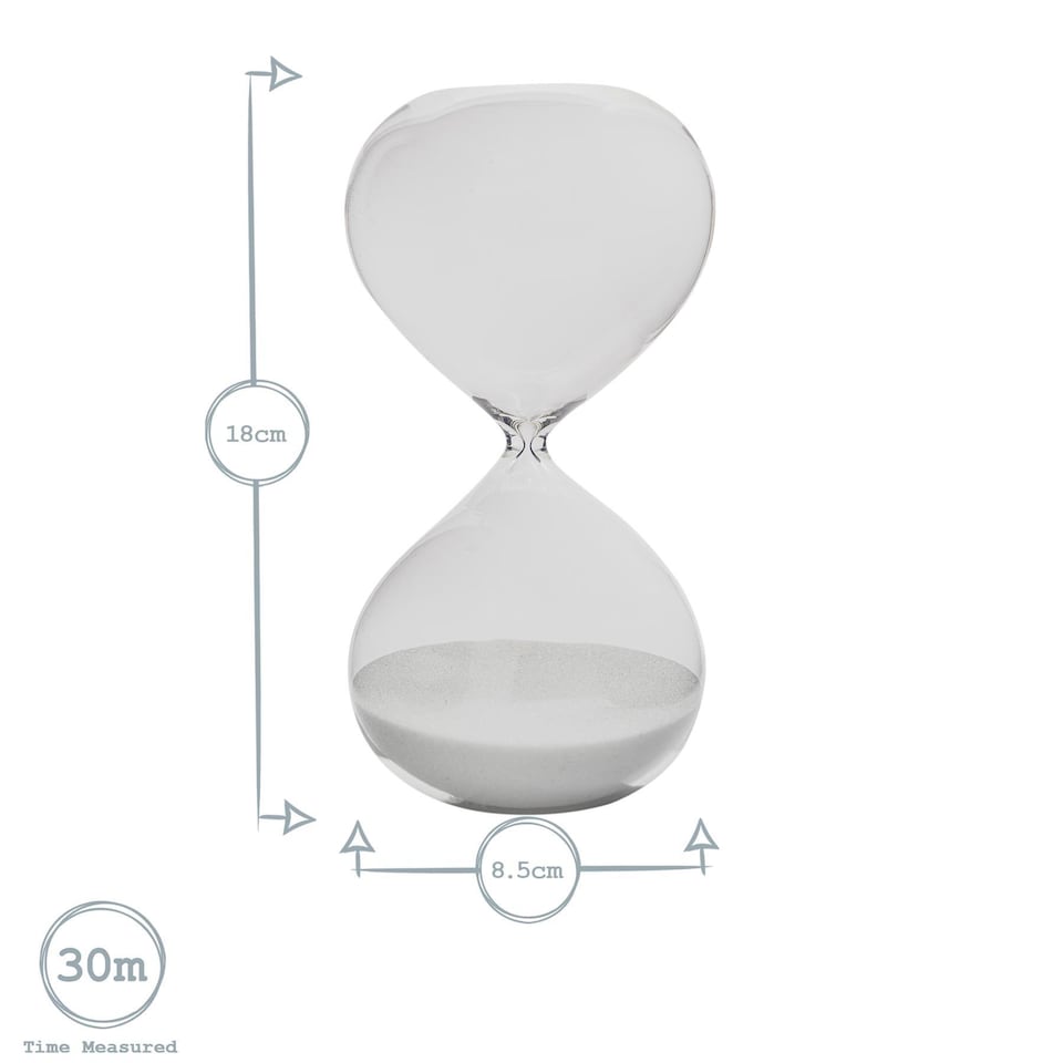image 1 of Nicola Spring Glass Kitchen Sand Timer - 30 Minutes - Clear
