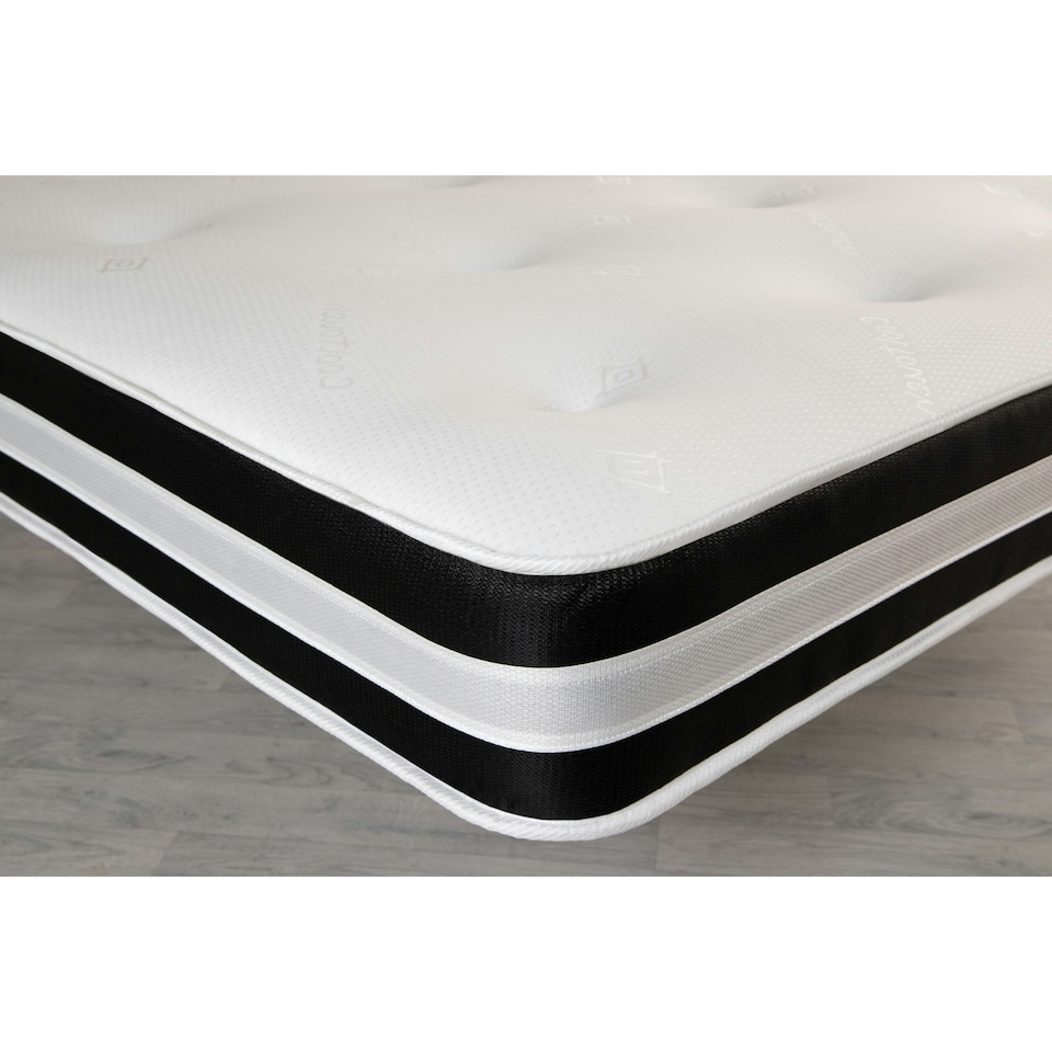 image 1 of 3D Quilted Tuft Mattress - 20cm Deep, Soft Comfort, Airflow Border | Black | Double