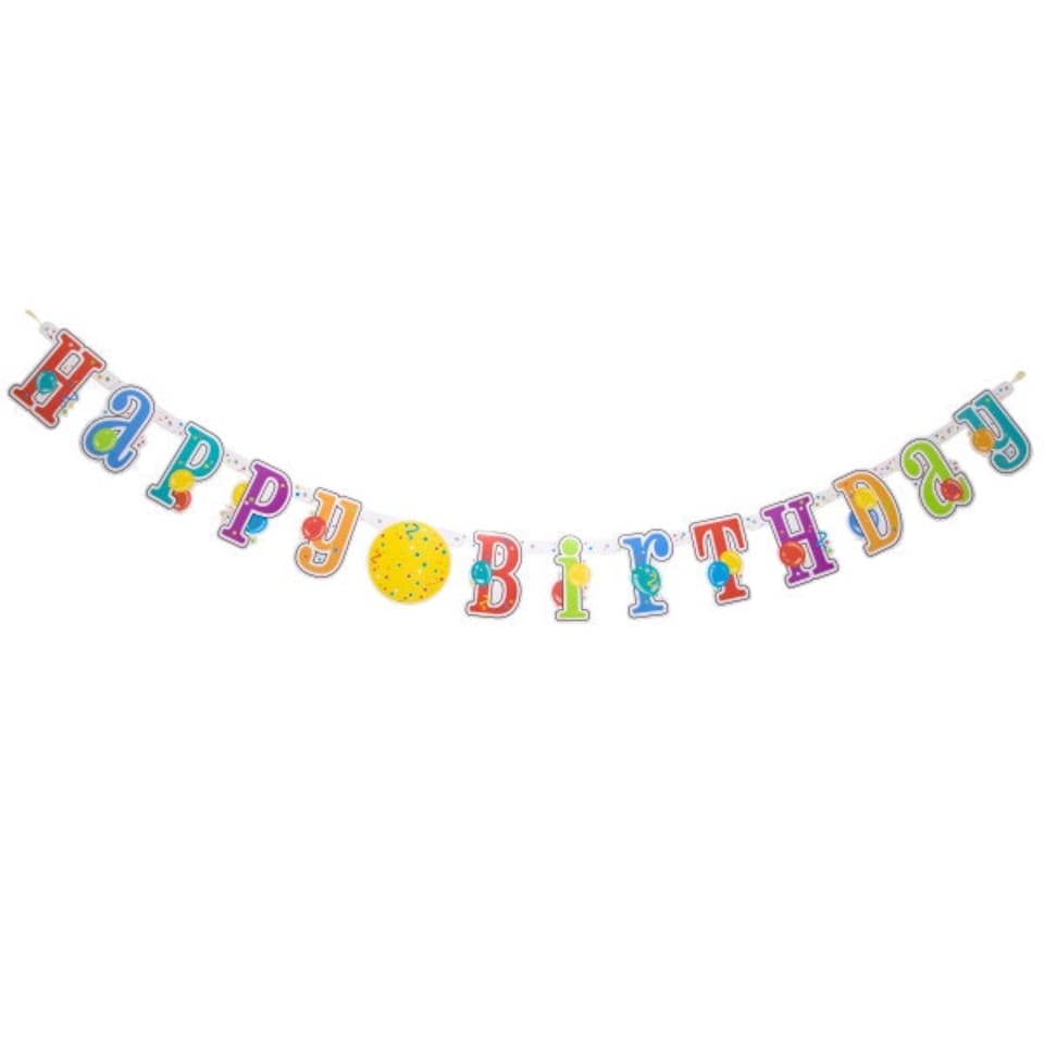 image 1 of Happy Birthday Jumbo Jointed Banner with Number Stickers