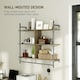 image 7 of HOMCOM Wall Shelf Unit with 4 Hooks for Living Room Grey Wood Effect