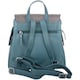 image 5 of Smooth Genuine Leather Backback Rucksack with Snakeskin Effect Flap Panel Black | Black